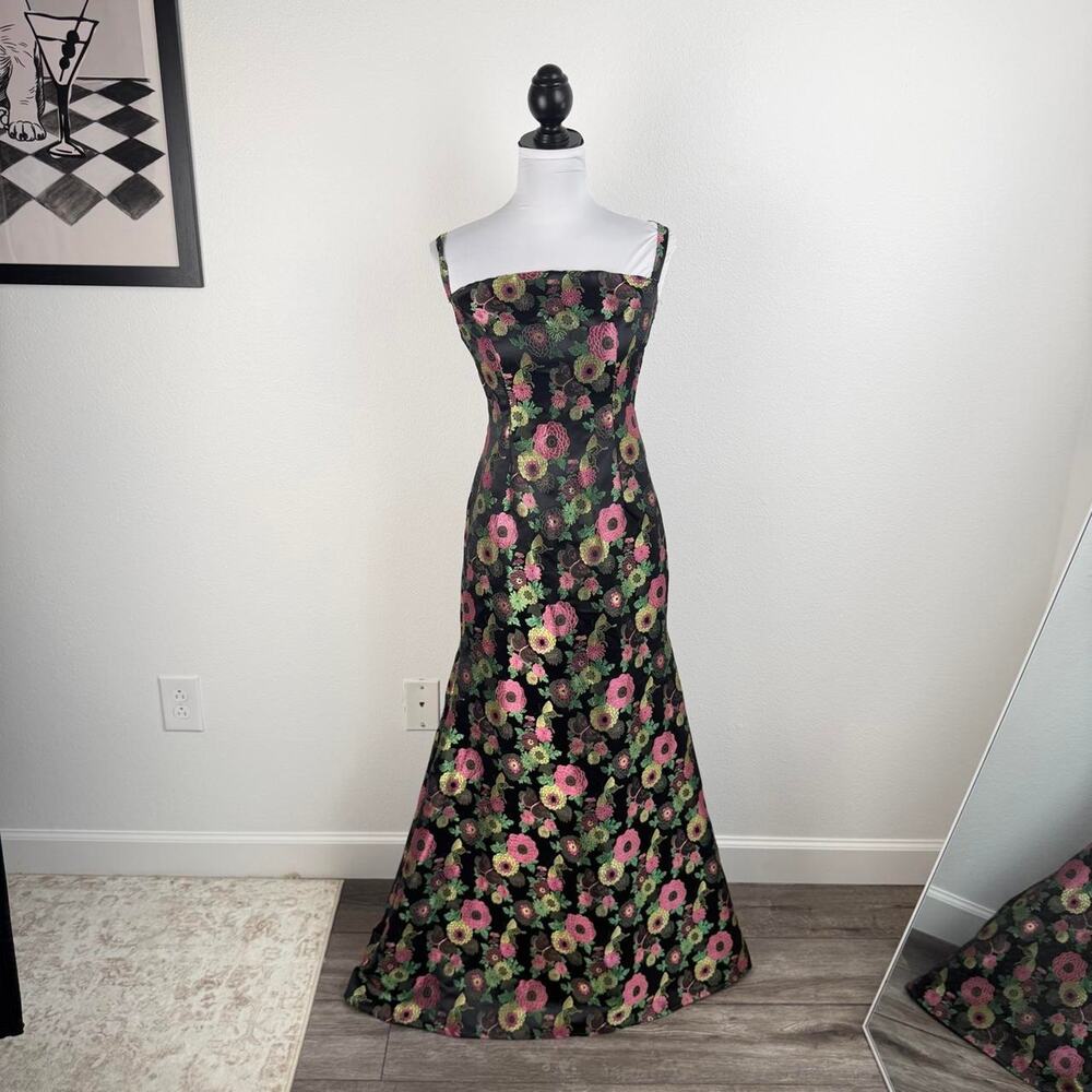 Black floral maxi dress with